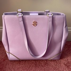 Used Glass Ladder & Co. Lavendar/Gold Medium Michelle Tote